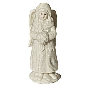 Wal-Mart Stores, Inc. Holiday Angel Candleholder White Ceramic 5" Tall